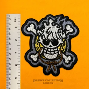 Alternative view of Luffy Gear 5 Jolly Roger Skull Patch – Premium Embroidered Iron On or Sew On