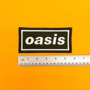 Alternative view of Oasis White on Black Patch – Premium Embroidered Iron On or Sew On