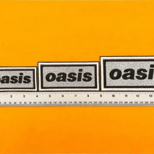 Alternative view of Oasis Black on White Patch – Premium Embroidered Iron On or Sew On