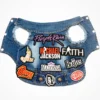 Mod Denim Dog Jacket – Embroidered Music Icon Pet Clothing
