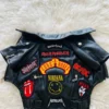 Luxury Faux Leather Rock Dog Jacket – Embroidered Band Patch Pet Clothing